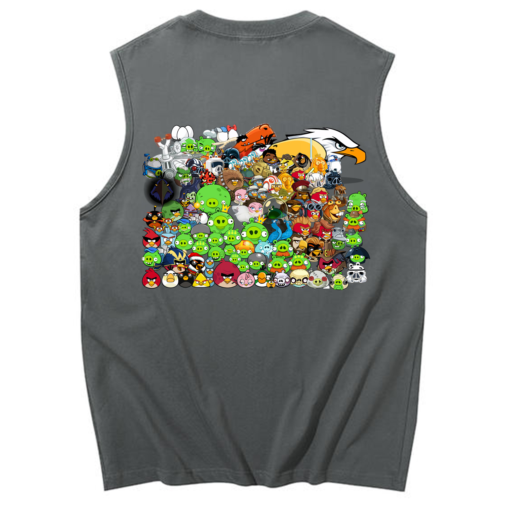 （画像用） Angry Birds アングリーバード コットン100％タンクトップ（背面プリント）
